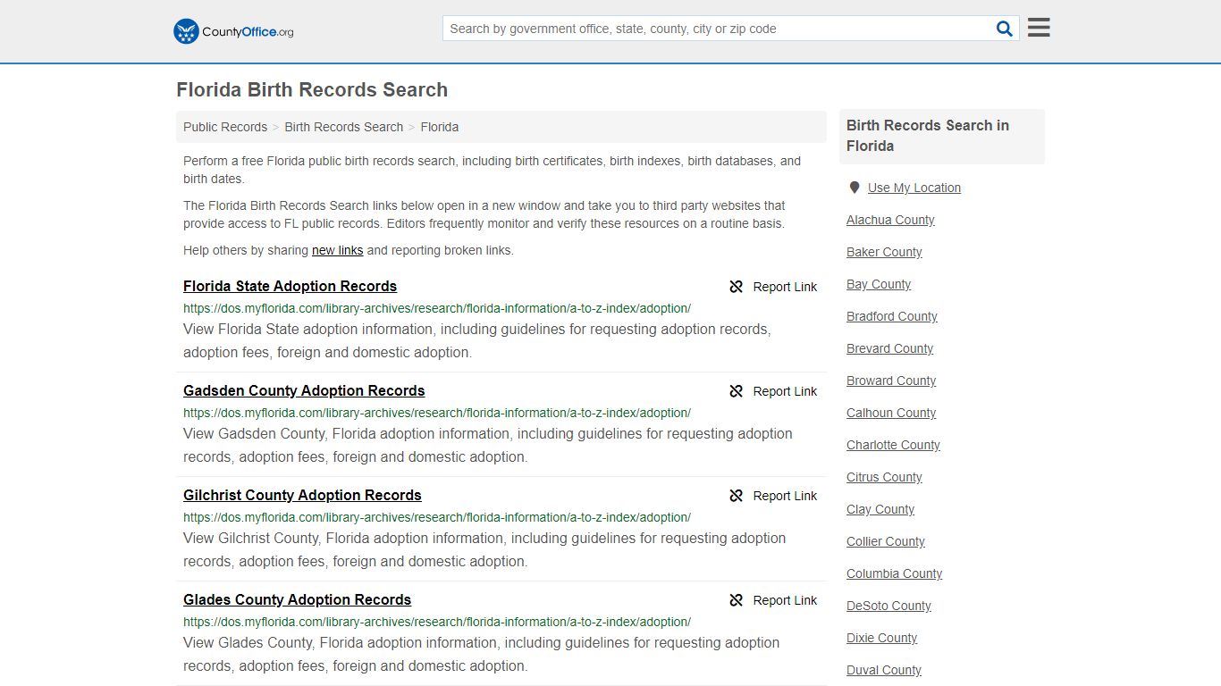 Birth Records Search - Florida (Birth Certificates ...